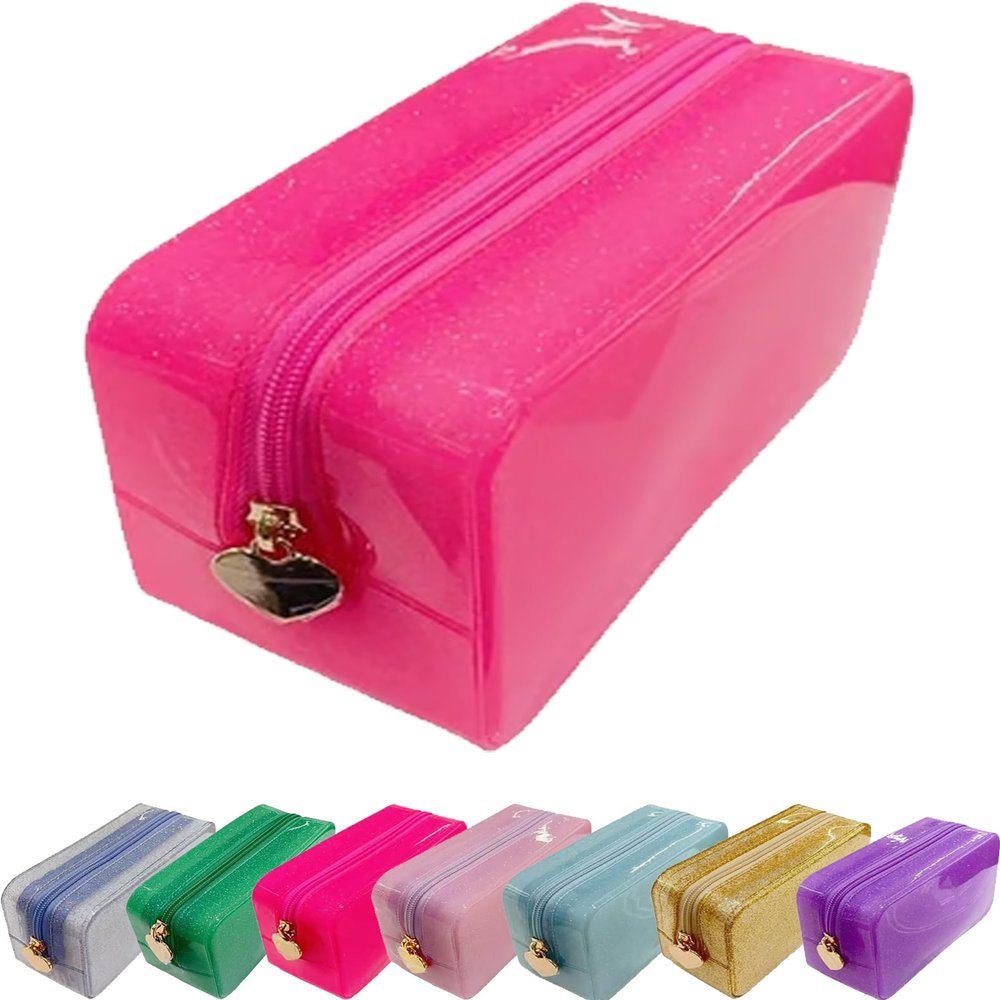 Large Capacity Waterproof Jelly Toiletry Bag (Fuchsia,S)