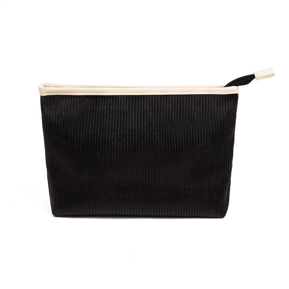OFCRVA Japanese-style Makeup Bag Personalized Pleated PU Material Portable Wash Skin Care Storage