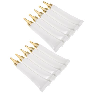 Toddmomy 10pcs Refillable Eye Cream Squeeze Tubes 0.7oz Plastic Cosmetic Travel Bottles with Pointed Tip and Silver Lid for Gels and Creams, Leak-proof and Freshness Preserving Containers