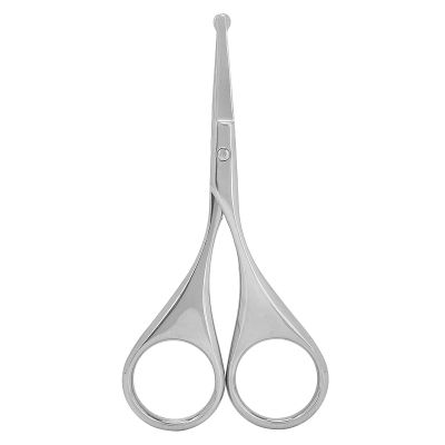 Glomora Nose Hair Scissors Stainless Steel, Rounded Tip Trimming Scissors for Eyebrows Beard Mustache (MJ-WB010)