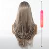 Nuxovin Long Ombre Ash Blonde Human Hair Wig with Bangs Straight Style Lightweight Glueless for Women Daily Party Cosplay Wear (Ash Blonde, 26inch) view 4