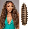 Human Crochet Hair for Black Women Pre Separated Deep Wave Invisible Miracle Knots Hair Feather Crochet Human Hair Extensions Deep Wave Bundles Human Crochet Hair (#4/27-60G, 24 Inch) view 1