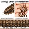 Human Crochet Hair for Black Women Pre Separated Deep Wave Invisible Miracle Knots Hair Feather Crochet Human Hair Extensions Deep Wave Bundles Human Crochet Hair (#4/27-60G, 24 Inch) view 3
