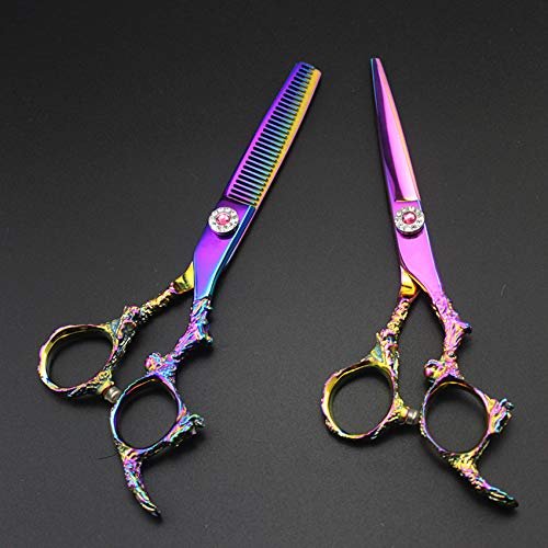 Hair Cutting Shears, 6 Inch, 440C Stainless Steel for Barber (Purple)