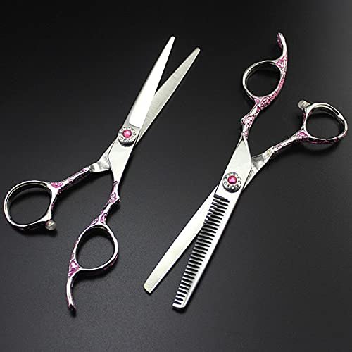 Hair Cutting Shears, 6 Inch Japan 440C Steel for Salon and Home (Pink)