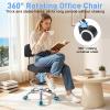 KANQIDKG Square Minimalist Swivel Stool with Wheel for Work SPA Shop Massage Height-Adjustable and Cost-Effective Rolling Stool Chair with Back Black view 4