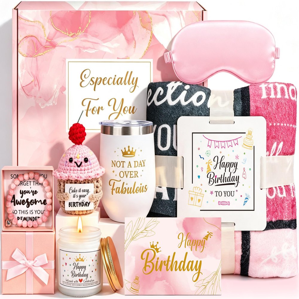Oralaqua Birthday Gifts for Women, Happy Birthday Gifts Basket for Woman
