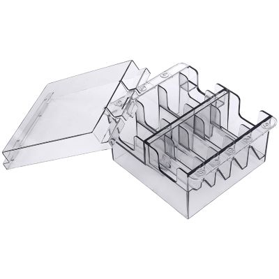 Wedhapy Blade Holder Clipper Guard Holder, 8 Grids Plastic Clear Blade with Lid, Waterproof Washable Reusable Storage Case Rack for Barbershop Beauty Shop Home