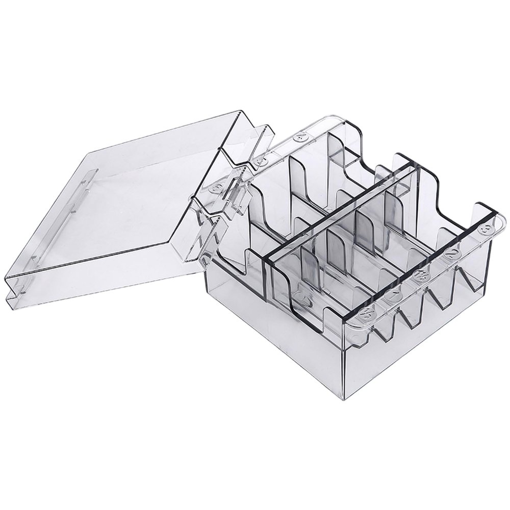 Wedhapy Blade Holder Clipper Guard Holder, 8 Grids Plastic Clear Blade with Lid, Waterproof Washable Reusable Storage Case Rack for Barbershop Beauty Shop Home
