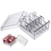 Wedhapy Blade Holder Clipper Guard Holder, 8 Grids Plastic Clear Blade with Lid, Waterproof Washable Reusable Storage Case Rack for Barbershop Beauty Shop Home view 2