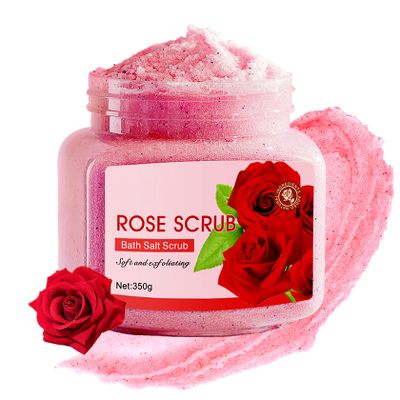 Rose,Fresh Orange,Cucumber Exfoliator, Deep-Cleansing Exfoliating Body Scrub, Moisturizing and Nourishing Salt Rose Body Scrub, 350 g