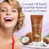 2Pcs Coconut Oil Hair Remover Cream,Coconut Hair Removal Cream,Coconut Oil Facial Cream,Facial Hair Removal Cream for Women,Coconut Oils Based Gentle Body Hair Remover Cream for Smooth Skin (B) view 2
