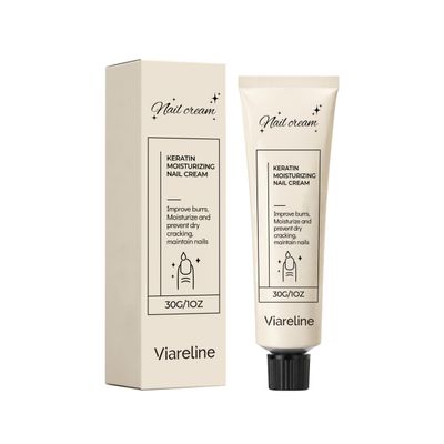 Viareline Keratin Moisturizing Nail Cream, Nourishing Cuticle & Nail Care Cream, Hydrates Dry Nails, Strengthens Brittle Nails, Fast-Absorbing Daily Treatment, 30g