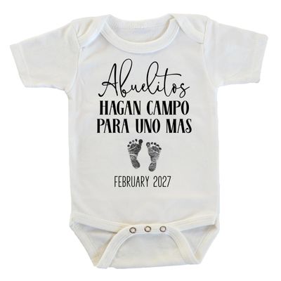 Witty and Bitty Abuelitos Hagan Campo Para Uno Mas Spanish Language Pregnancy Announcement (February 2027)