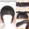 EREE HAIR 6" Human Hair Bangs Hairpiece with Headband for Women,Light Brown view 3
