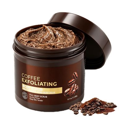 Coffee Body Scrub - Moisturizing and Exfoliating Scrub with Coconut Oil for Women & Men, Removes Dead Skin, Smooths Rough Texture | Body Exfoliator for Face, Arms, Legs, Feet, Full-Body Care 9.17oz