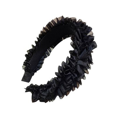 ONMYJFD Headband Pleated Netting Braid Wide Edge Bract Hair Clip Retro Decoration