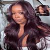 UNICE Black Cherry Body Wave Human Hair Wig, 13x4 Glueless Lace Front view 2