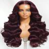 UNICE Black Cherry Body Wave Human Hair Wig, 13x4 Glueless Lace Front view 3