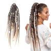 24 Inch Boho Braided Dreadlock Ponytail Hairpiece with Accessories (Black) view 1