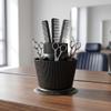 SOIMISS Black Pp Hair Scissors Storage Box with Designated Slots for Salon Styling Accessories and Hair Brushes, Compact Upright Design with Thickened Hard Shell and Nonslip Bottom, Salon view 4