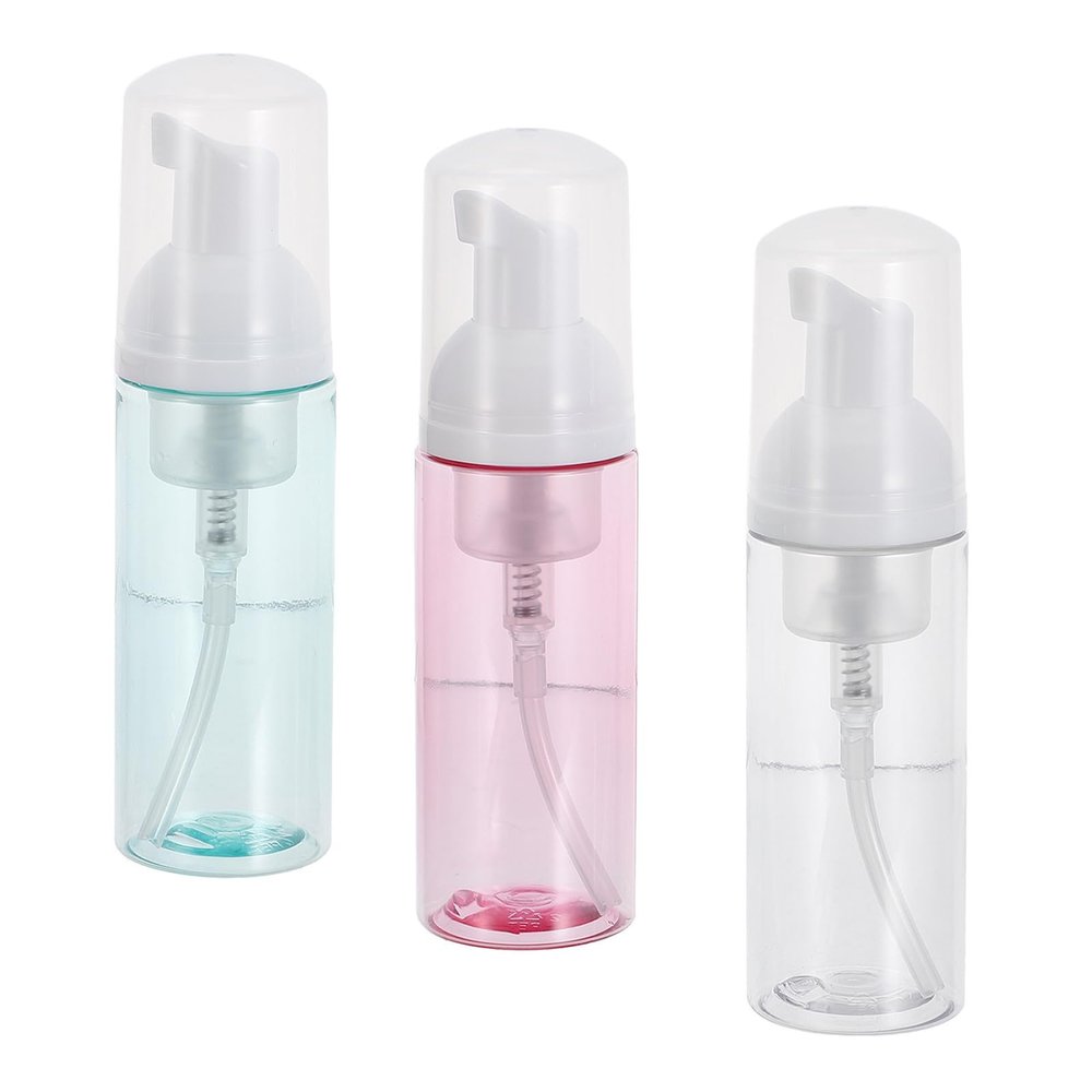 Ciieeo 3pcs Travel Size Foam Pump Bottles 2oz Plastic Refillable Foaming Soap Dispensers Efficient Foaming Action and Controlled Dispensing for Home and Travel Use
