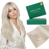 Easyouth Clip in Hair Extensions Real Human Hair White Blonde, Human Hair Clip in Extensions Blonde, 7pcs 120g, for Beginner, for Photoshoots, Double Weft Clip in Human Hair Extension view 1