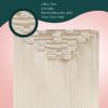Easyouth Clip in Hair Extensions Real Human Hair White Blonde, Human Hair Clip in Extensions Blonde, 7pcs 120g, for Beginner, for Photoshoots, Double Weft Clip in Human Hair Extension view 4