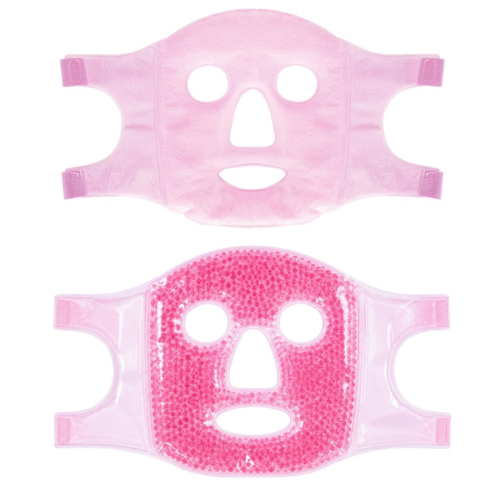 Cooling Face Eye Mask Ice Pack Reduce Facial Puff, Dark Circles, Hot Cold Compress Pack, Face SPA Gift for Woman Sleeping, Pressure, Headaches, Skincare, Post Laser Cosmetic Care, Reversible