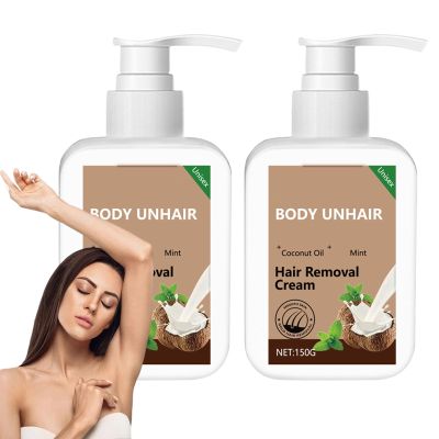 Body Unhair Cream,Body Unhair Hair Removal Cream,Coconut Hair Removal Creams,Coconut Oil & Plant Mint,Gentle Creams for Legs,Arms,Underarms
