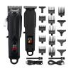Electric Charging Pusher Adult Carving Scissors Home Barber Digital Display view 2