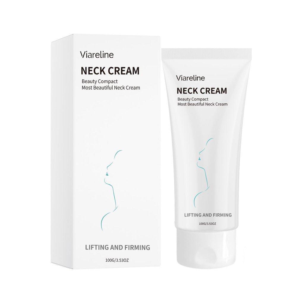 Viareline Neck Cream Lifting and Firming, Hydrating Neck & Dcollet Cream, Moisturizing Skin Tightening Cream, Daily Anti-Aging Care for All Skin Types, 100g