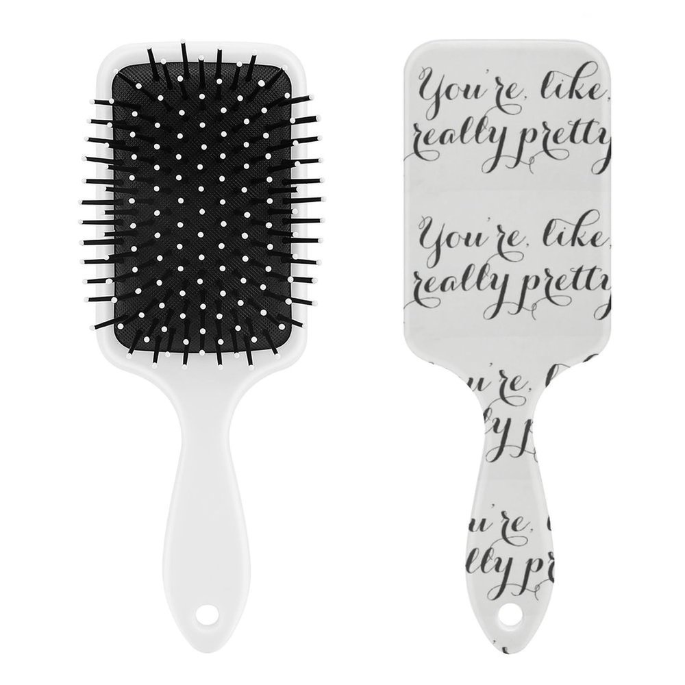 You're Like Really Pretty Funny Quote Black White Air Cushion Hair Brush With Nylon Pins, Scalp Massage for All Hair Types