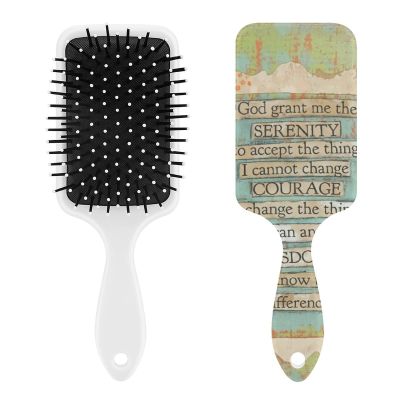 Serenity Prayer On Beach Pattern Air Cushion Hair Brush With Nylon Pins, Scalp Massage for All Hair Types