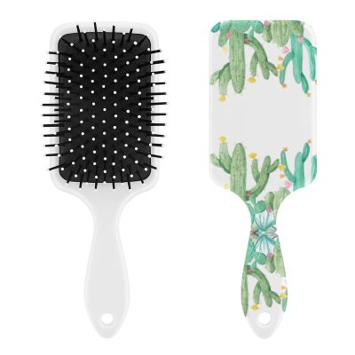 Cactus Garden Succulent Desert Southwest Air Cushion Hair Brush With Nylon Pins, Scalp Massage for All Hair Types