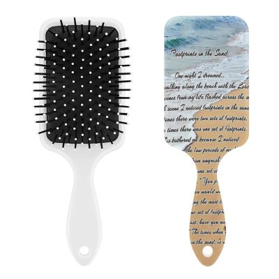 Footprints INthe Sand Air Cushion Hair Brush With Nylon Pins, Scalp Massage for All Hair Types