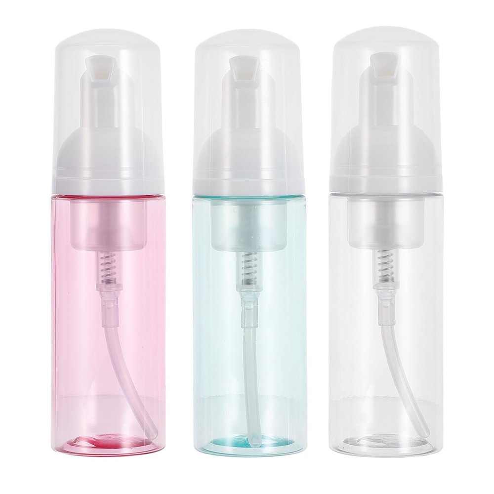BETOOKY Travel Foam Pump Bottles for Skincare Mousse and Lash Shampoo 3pcs 60ml Refillable Plastic Mousse Dispensers Portable Foaming Bottles for Home and Gym Use