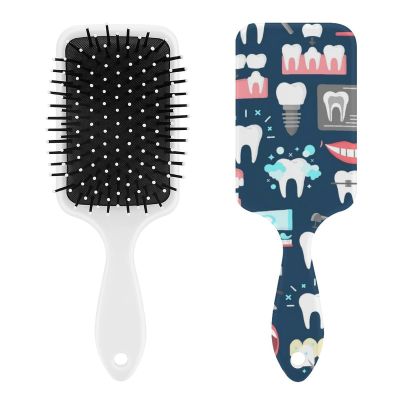 Dental Pattern Air Cushion Hair Brush With Nylon Pins, Scalp Massage for All Hair Types