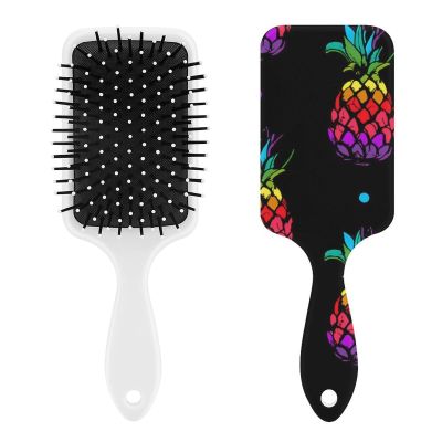 Rainbow Colored Pineapples Air Cushion Hair Brush With Nylon Pins, Scalp Massage for All Hair Types