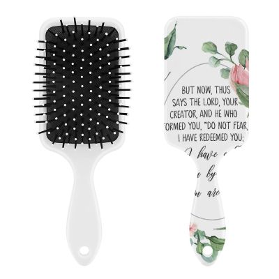 IsaiahFear Not For I Have Redeemed You, Bible Verse Wall Art Air Cushion Hair Brush With Nylon Pins, Scalp Massage for All Hair Types