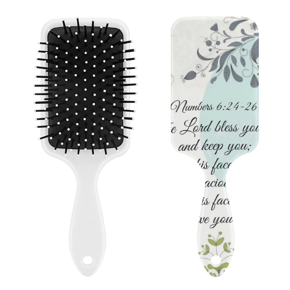 The Lord Bless You, Numbers Bible Verse Classic Round Air Cushion Hair Brush With Nylon Pins, Scalp Massage for All Hair Types