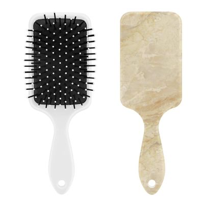 Decorator Beige Granite Stone Look Air Cushion Hair Brush With Nylon Pins, Scalp Massage for All Hair Types