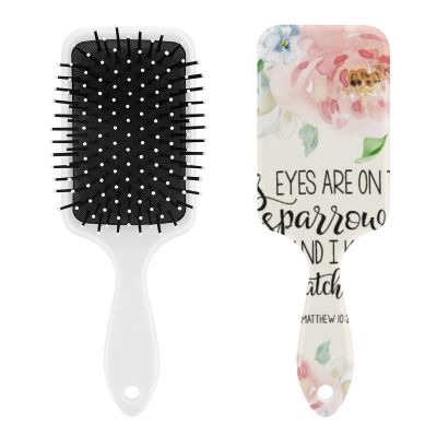 'His Eyes Are on The Sparrow Air Cushion Hair Brush With Nylon Pins, Scalp Massage for All Hair Types