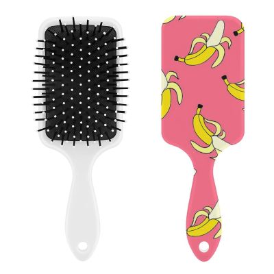 Banana Pattern Air Cushion Hair Brush With Nylon Pins, Scalp Massage for All Hair Types