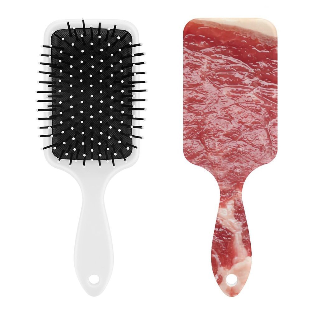 Beef Meat Air Cushion Hair Brush With Nylon Pins, Scalp Massage for All Hair Types