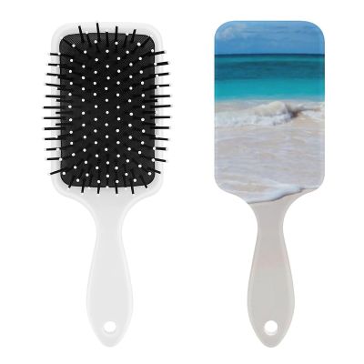 Tropical Beach Scene Turquoise Water Air Cushion Hair Brush With Nylon Pins, Scalp Massage for All Hair Types