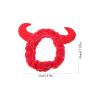 SILENRADAWN Plush Devil Horn Headband Soft Elastic Fabric Red for Women Hairband Convenient for Washing Face and Holding Hairstyle in Place, Cute Hair Band Skincare Spa for Facial Spa view 2