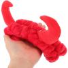 SILENRADAWN Plush Devil Horn Headband Soft Elastic Fabric Red for Women Hairband Convenient for Washing Face and Holding Hairstyle in Place, Cute Hair Band Skincare Spa for Facial Spa view 4