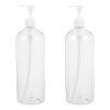 Mikikit 2pcs Refillable Pump Dispenser Bottles 1000ml Plastic Lotion and Shampoo Containers with User-Friendly Pump for Home and Shower Use view 1