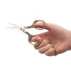 Rengue Plum Blossom Barbers Scissors, Stainless Steel Small Beard Trimming Shears 4.9 X 2.4 in, Retro Carved Handle, Portable for Sideburns Embroidery Sewing DIY Users view 2